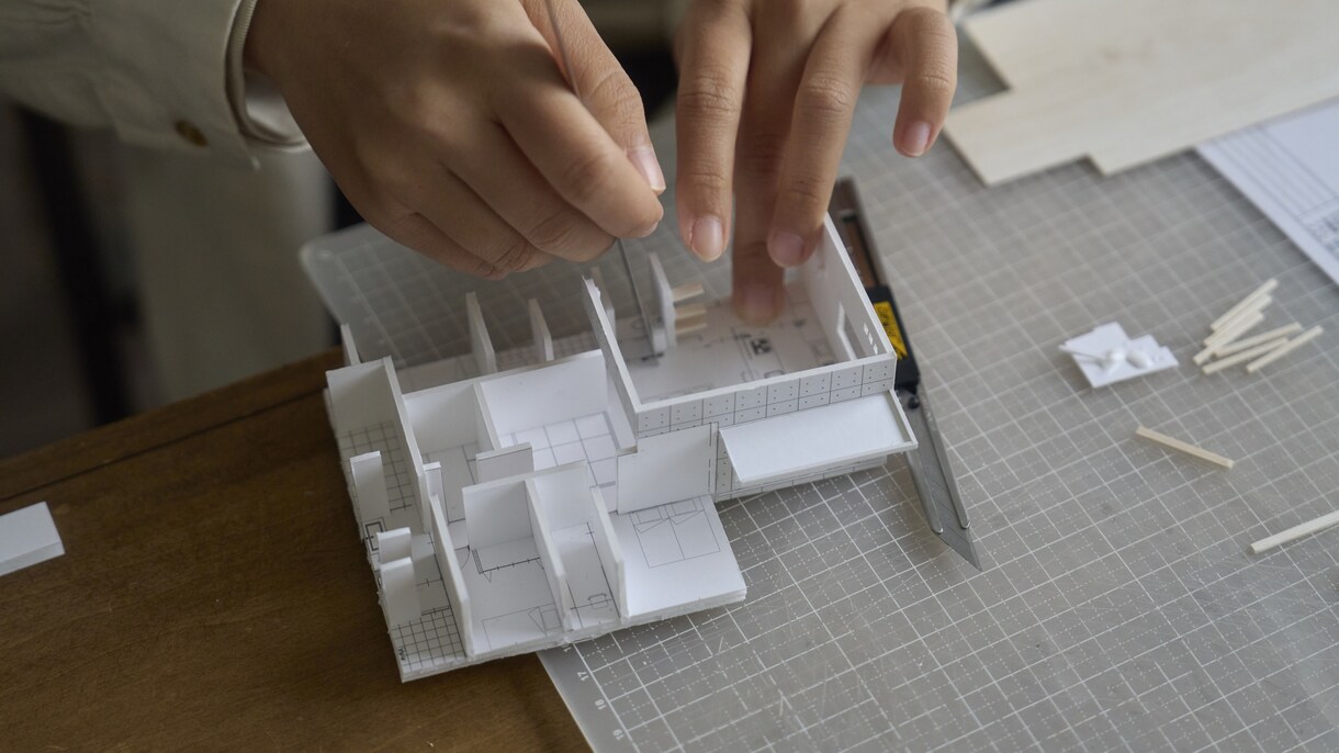 手書きスケッチ、簡単な図面から建築模型を制作します 人の手で造る温かみのあるやさしい建築模型 イメージ3
