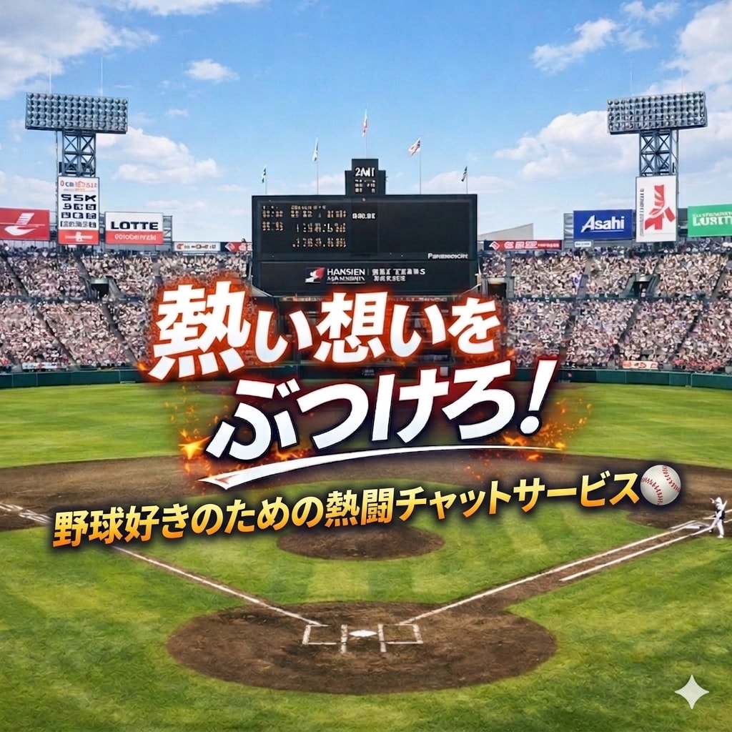 野球好き集まれ！元球児が野球談義で心を通わせます 球場で叫べないその想い、チャットでぶつけてスッキリしませんか イメージ1