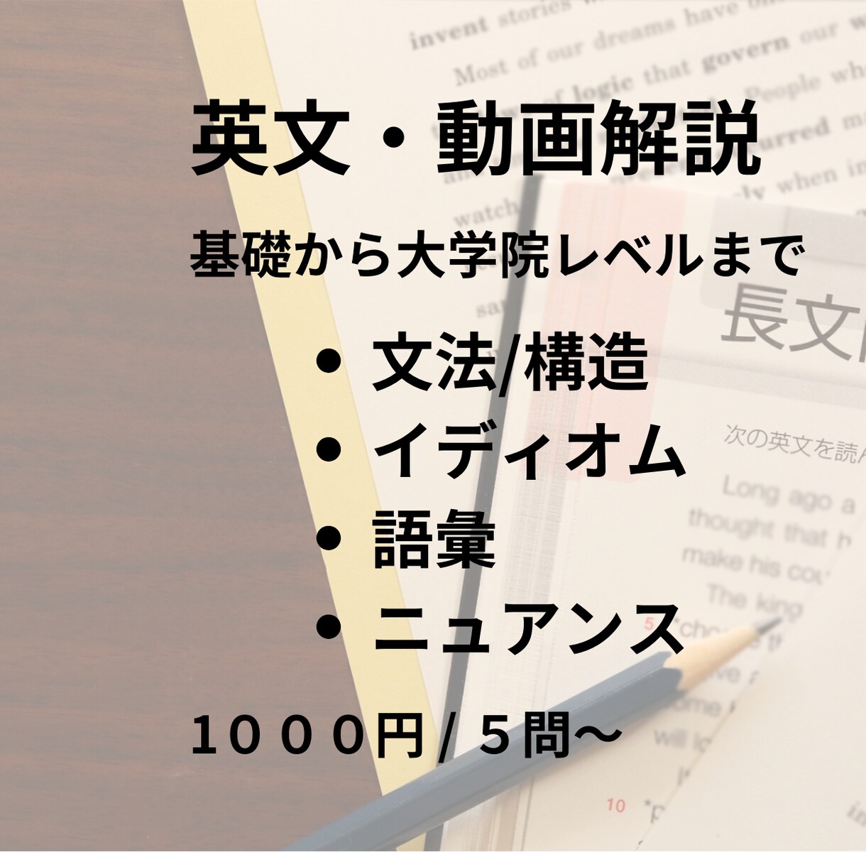 大学院レベルまで英語（長文・動画）の質問に答えます アメリカ大卒が論理的かつニュアンスまで解説！クーポンあり イメージ1