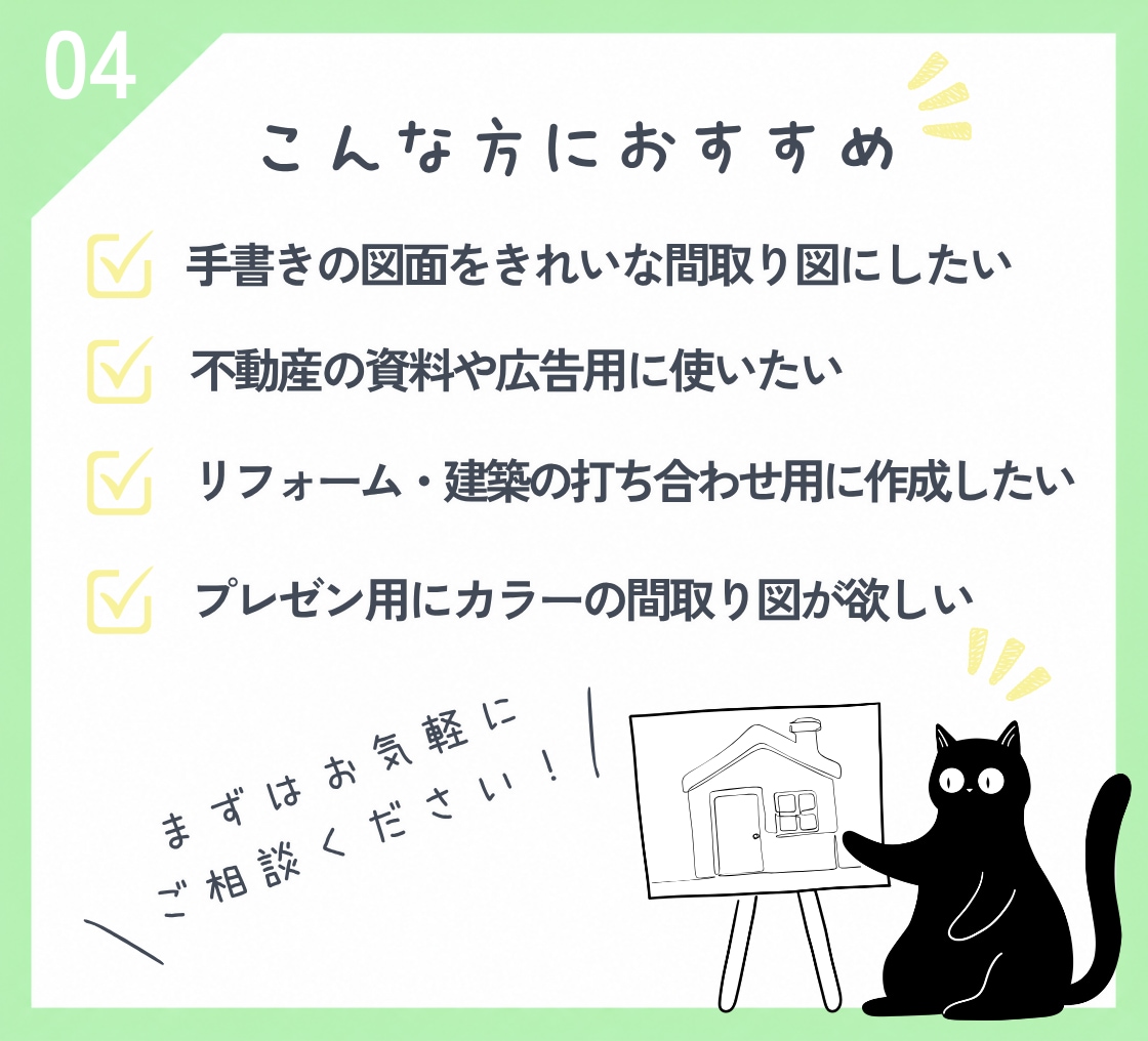 間取り図作成します 手書き図面から見やすい間取り図に仕上げます！ イメージ5