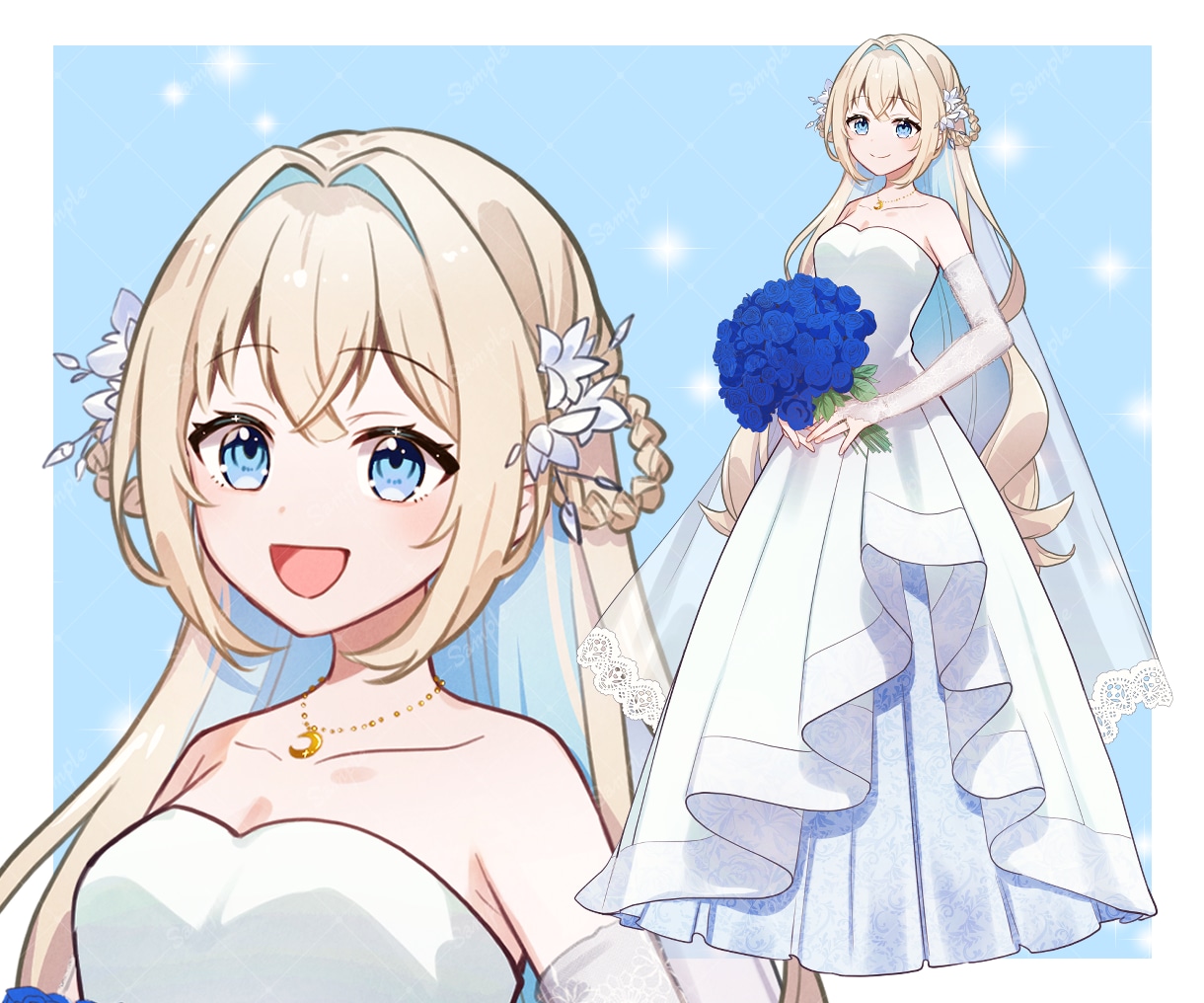 早期納品◎ウエディングドレスのイラスト描きます IRIAMでも使えます！お手頃価格で新衣装をお求めの方へ イメージ6