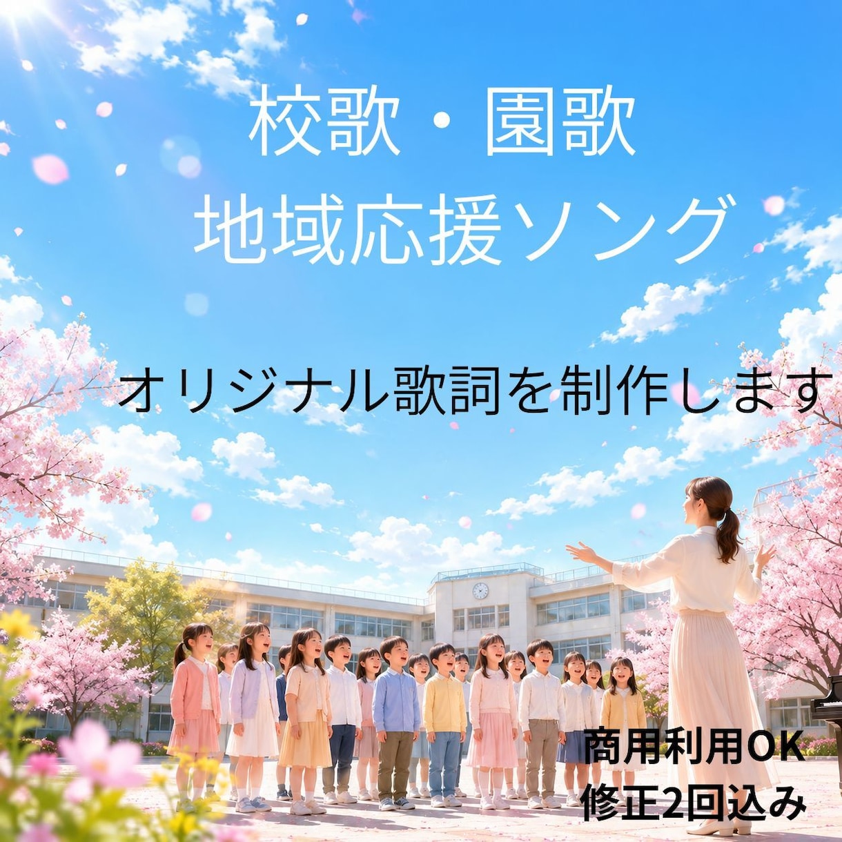 校歌・園歌・地域応援ソングを制作します 企業・学校・地域の想いを歌詞でカタチにします イメージ1
