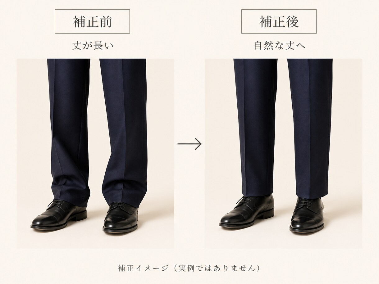 パンツの丈詰め・ウエスト調整を承ります 写真で事前見積り｜体型と用途に合わせて丁寧に補正 イメージ2