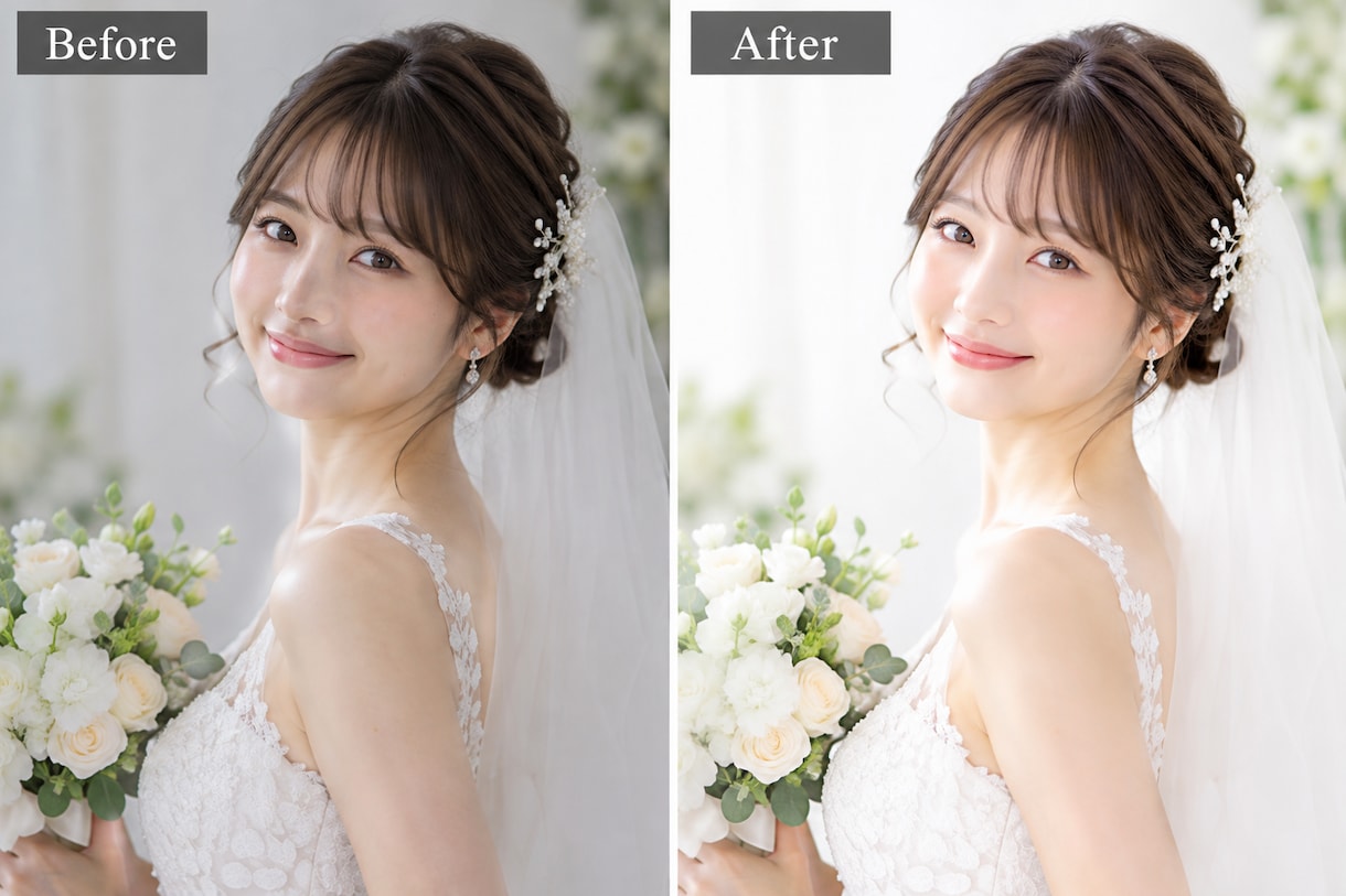 人物レタッチで自然に美しく仕上げますます 肌質を整え、自然で違和感のない美肌仕上げ イメージ1