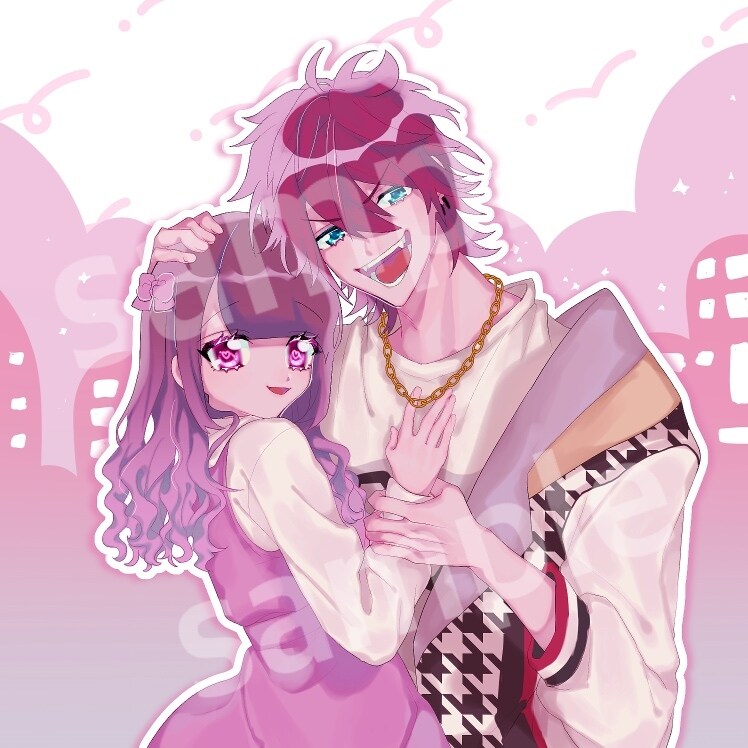 夢絵などキャラ2名のイラストを制作します 夢主2人・オリジナル・ペアアイコンなども可！ イメージ1