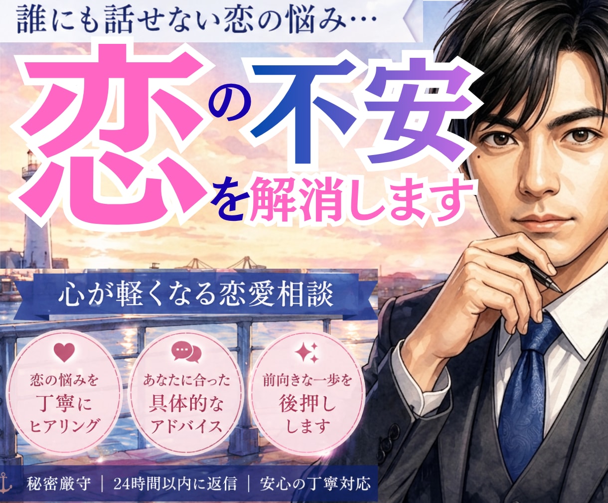 あなたの恋の不安を楽にして、モヤモヤを解消します 真面目な性格が心配を大きくする、あなたの心配を楽にします イメージ9