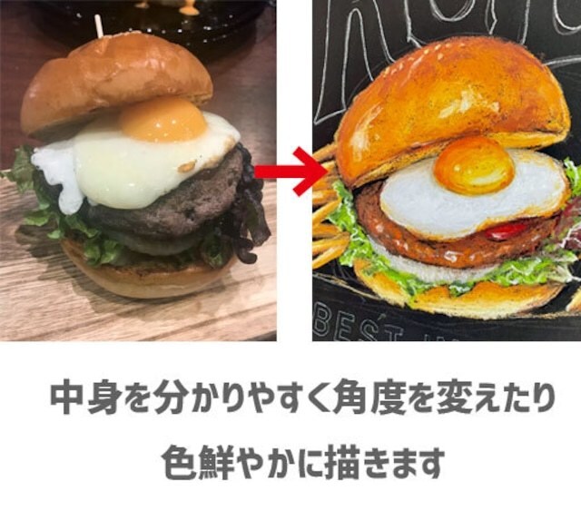 セミオーダーで手描きチョークアート看板を描きます チョークアート看板があるだけでお店の印象が変わります！ イメージ9