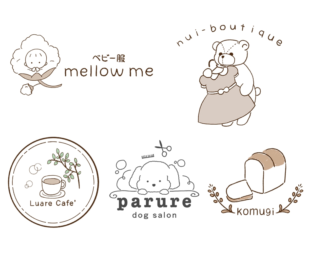 シンプルで優しくあたたかい手描きロゴを作成します ◆5名様限定価格◆ カフェ/ハンドメイド/サロンにオススメ♪ イメージ7