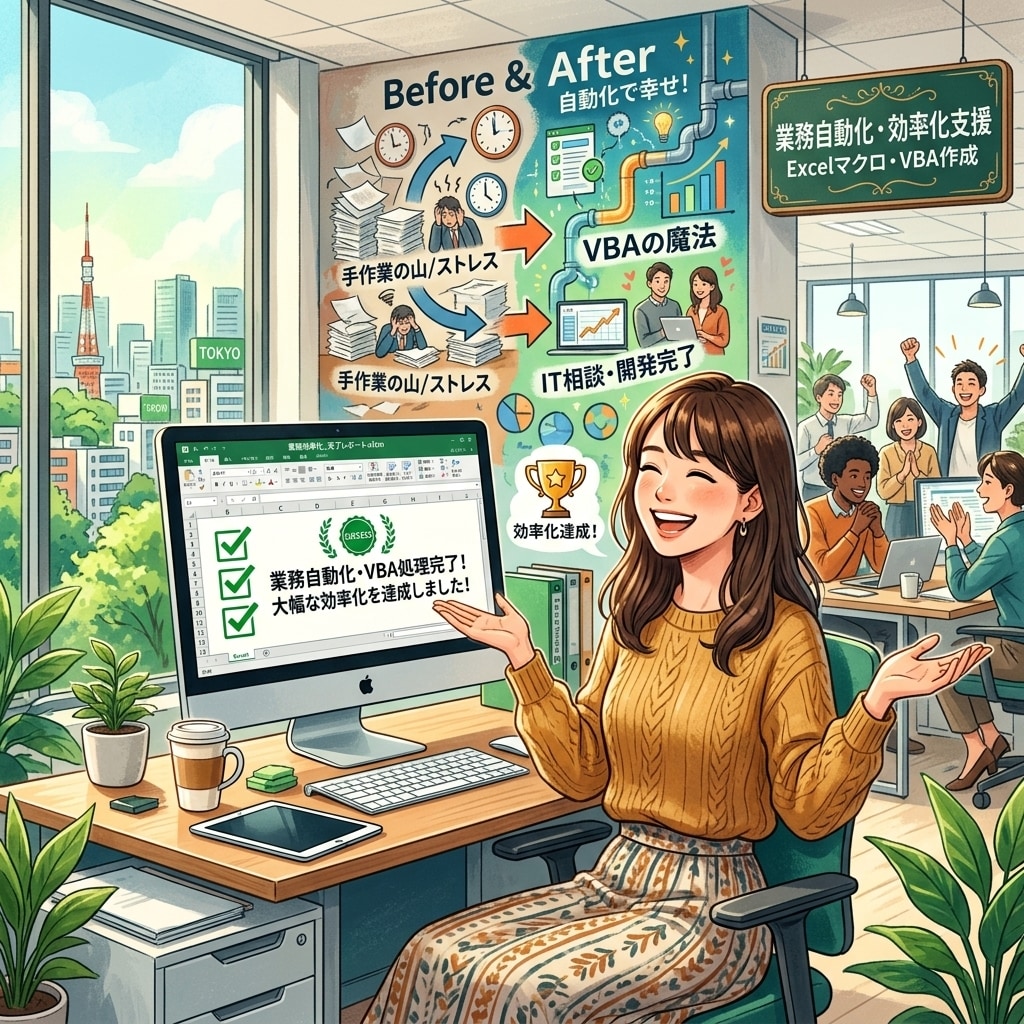 Excelの面倒な繰り返し作業を自動化します 毎日の集計・転記・データ整理をもっと簡単に イメージ1