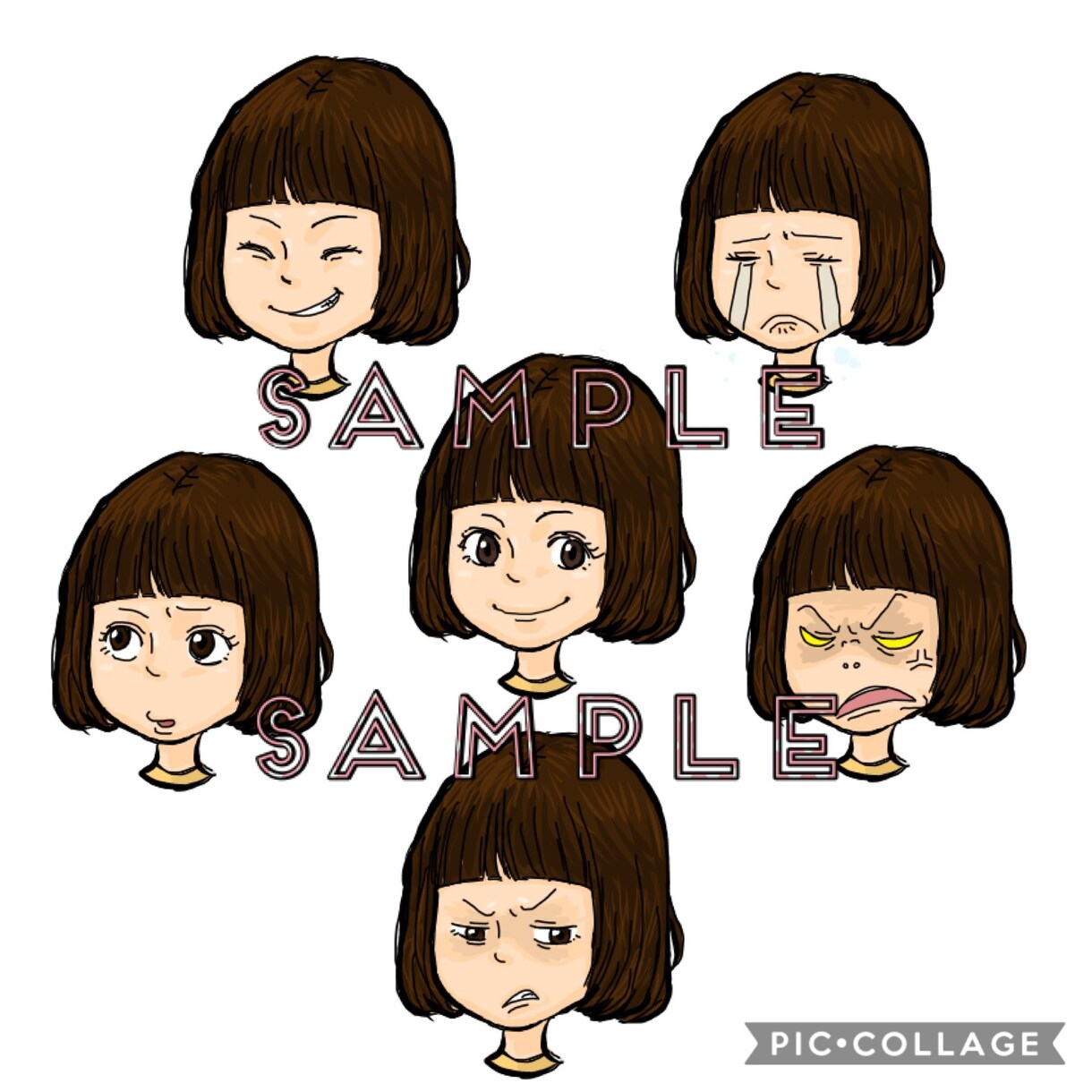 SNS・ブログ、アイコン表情好きなだけ描きます 希望の表情を、オプション料金なしで描きます。 イメージ6