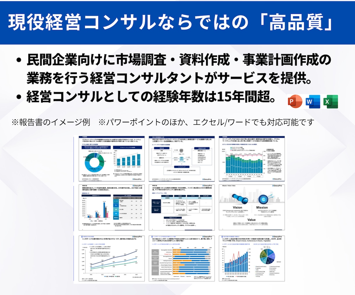 外資系コンサルが新規事業向けピッチ資料を作成します 資金調達を目指すスタートアップ企業や新規事業担当向け作成代行 イメージ2