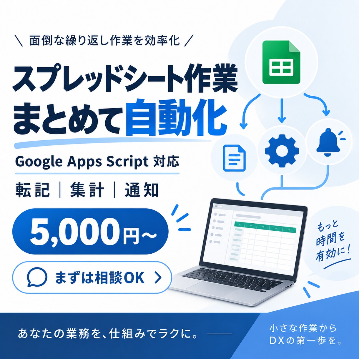 GASでスプレッドシートの面倒な作業を自動化します 転記・集計・メール送信・フォーム連携など作業を自動化します イメージ2