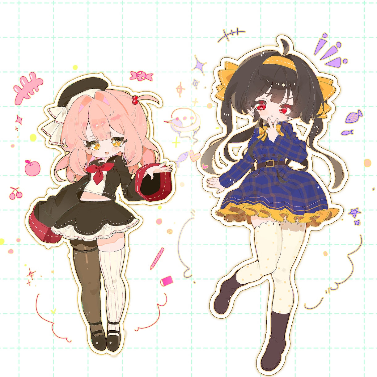 表情差分4種付き！立ち絵可愛く描きます 修正無制限＆キャラデザ対応も可能です！ イメージ4