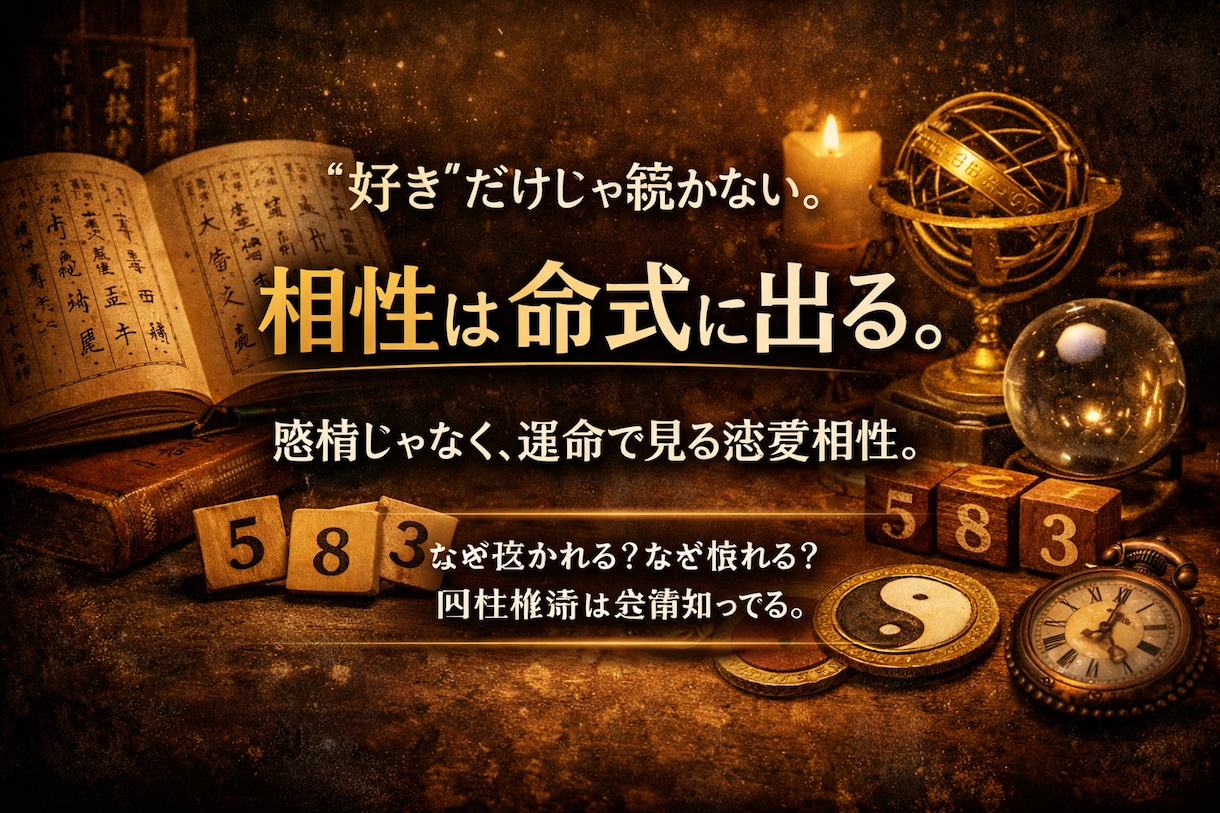 おふたりを四柱推命や運命数で占います 占いは癒しじゃない。決断のために使うもの イメージ1