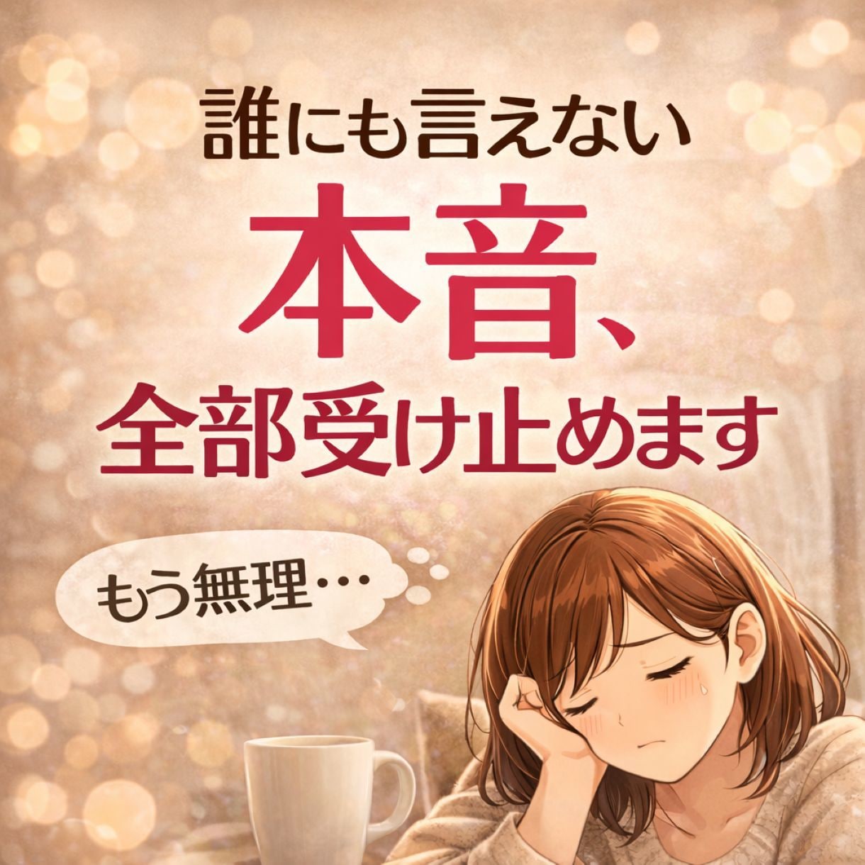 毒親・職場のストレス・・・全部受け止めます 我慢してきた気持ち、ここで解放しませんか イメージ2