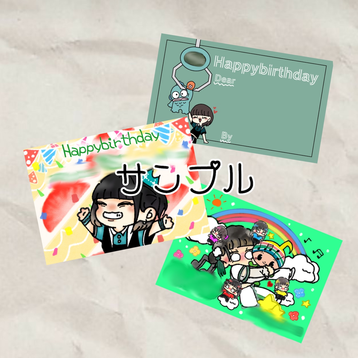 即納、激安 で ゆるふわな生誕用イラスト描きます 生誕用のメセカ、グッズ等の様々な用途のイラストが欲しい方へ！ イメージ2