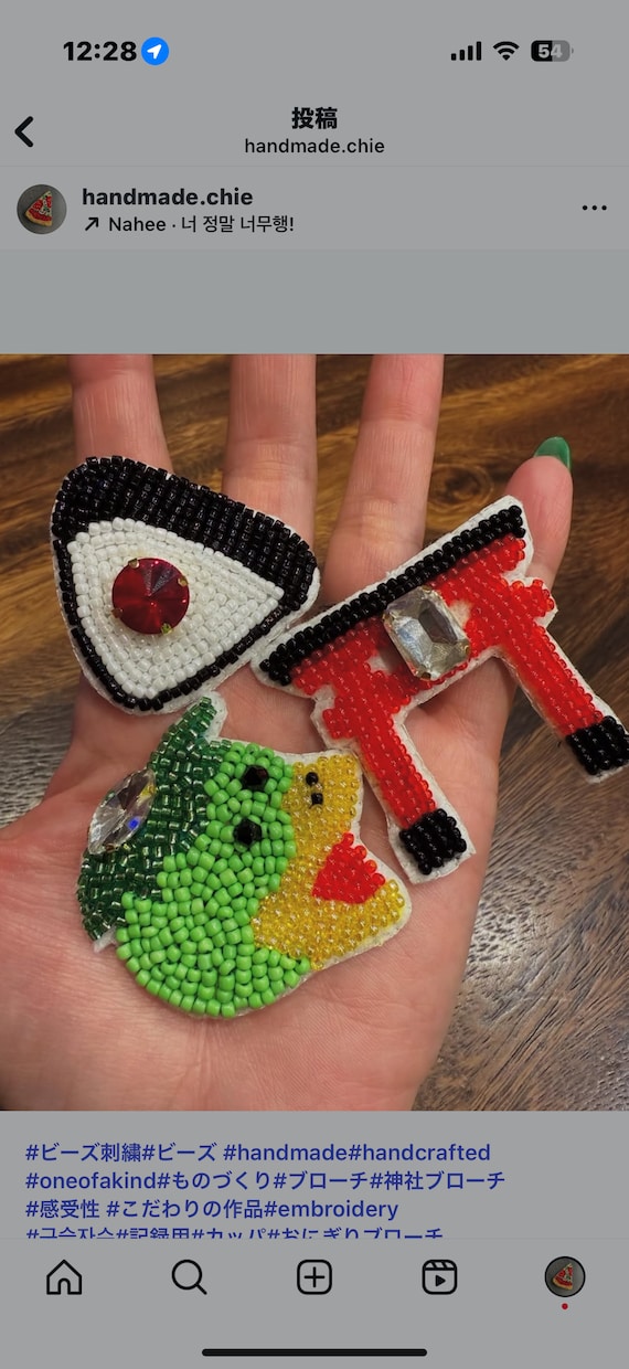 オーダーメイド　ビーズ刺繍ブローチ作成します 世界に一つの作品一つ一つ真心込めて作らせていただいてます。 イメージ3