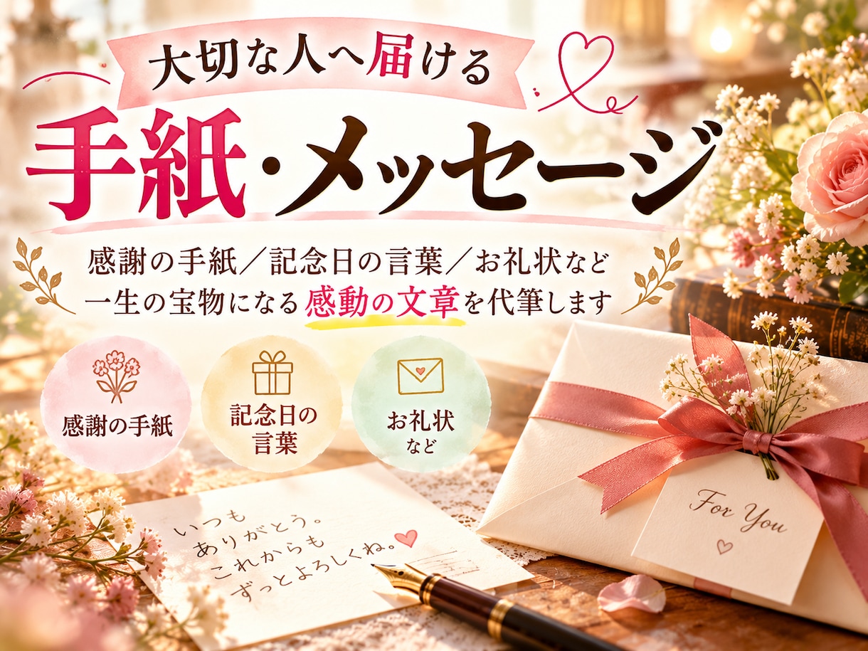 プロ小説家が心温まる手紙・体験談・記事を代筆します 大切な人や読者へ感動を届けるために、真心を込めて執筆します イメージ4