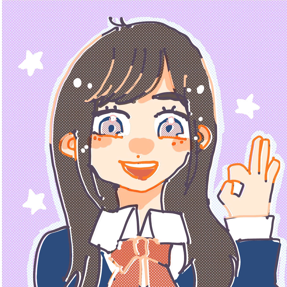 ポップな可愛い女の子のアイコン描きます SNSで使える、ポップで可愛いアイコンにしませんか？ イメージ4