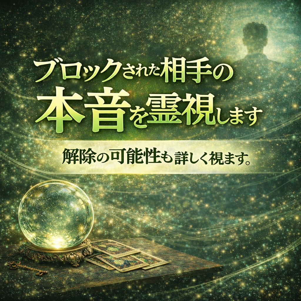 ブロックされた相手の本音を霊視します なぜ遮断されたのか解除と再接触の可能性を丁寧に視ます イメージ1
