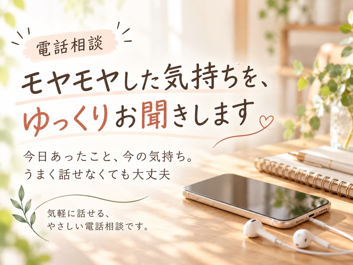 モヤモヤした気持ちを、ゆっくりお聞きします 今日あったこと、今の気持ち。うまく話せなくても大丈夫 イメージ1