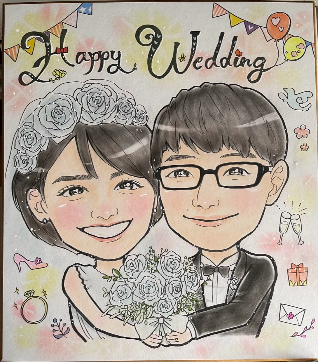 お誕生日/ウェルカムボード/退職祝いお描きします お友達や家族、知り合いの方に似顔絵をプレゼントされませんか♪ イメージ1