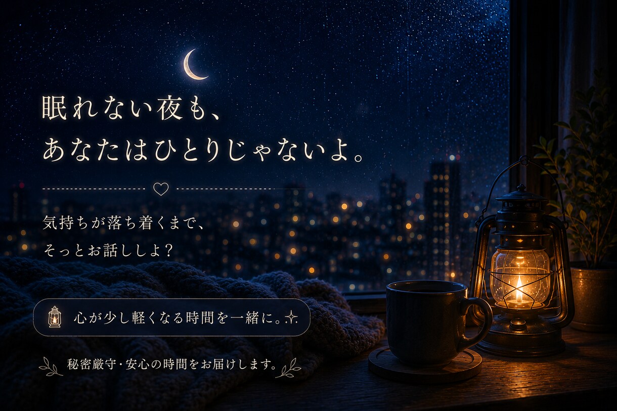 何となく誰かと話したい夜にゆっくりお話聞きます 悩みも雑談も、ゆっくりお聴きします イメージ8