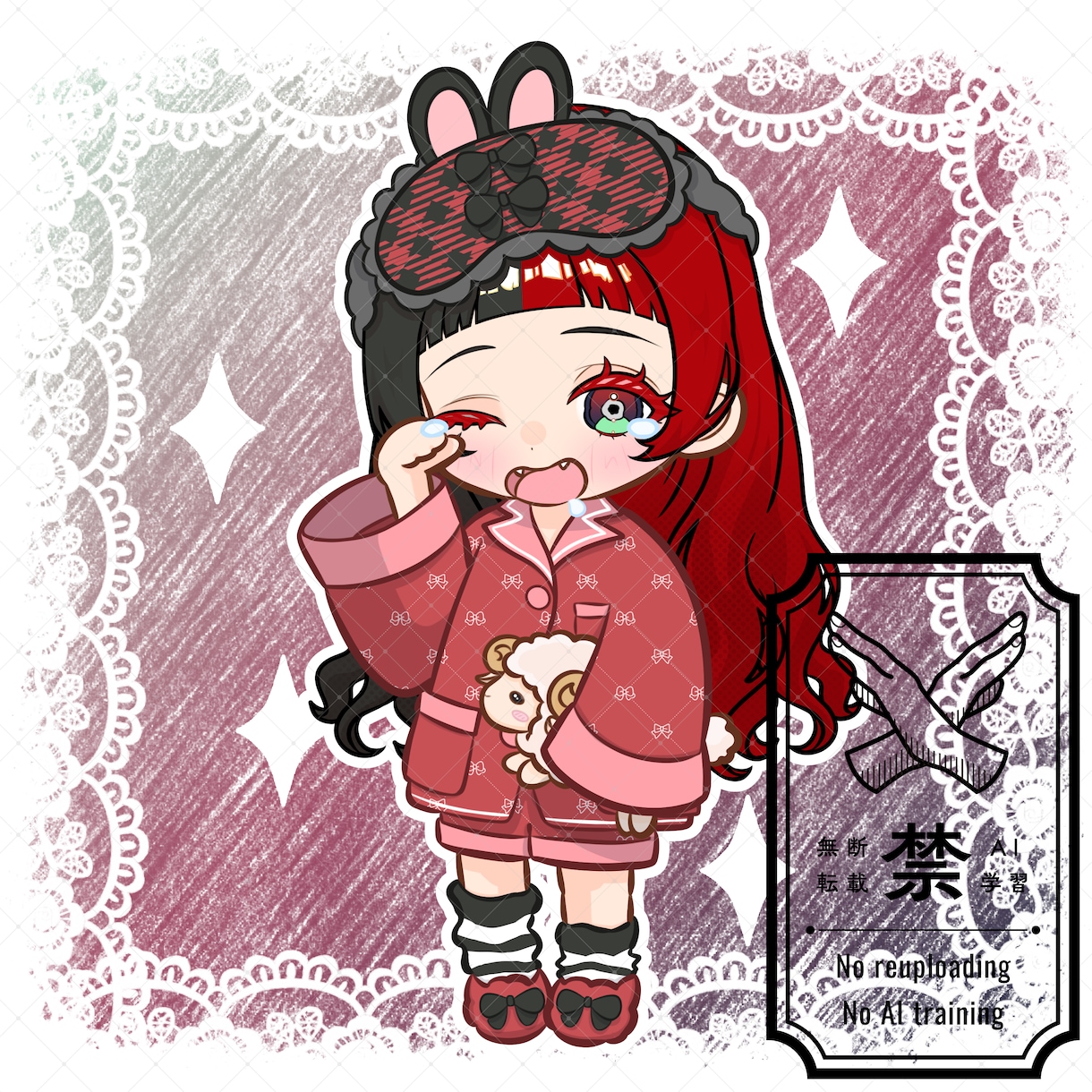 商用利用可！【ねむねむパジャマ】ミニキャラ描きます ライバー活動をお手伝い！配信/パネル開け/アイコン/グッズ イメージ8