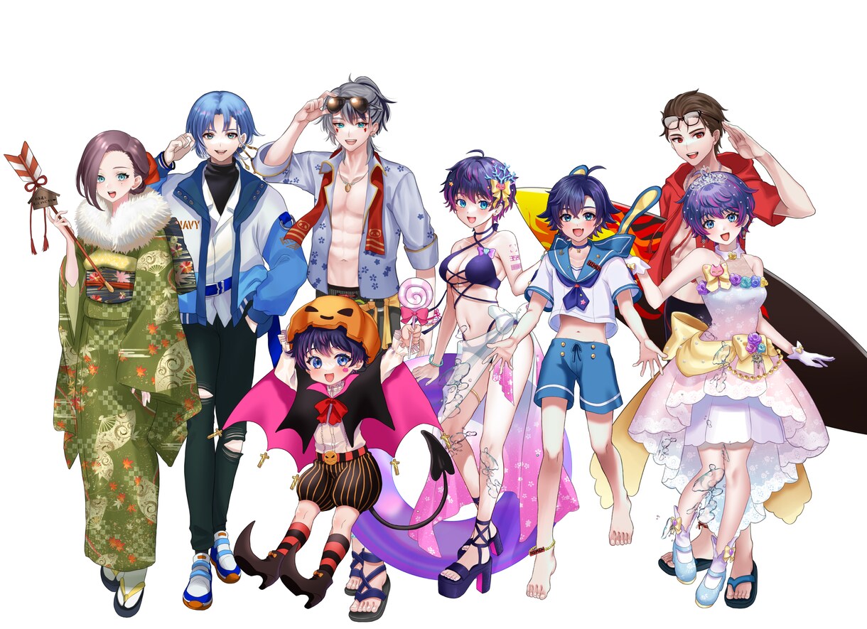 IRIAMライバーやTRPGの立ち絵描きます キラキラした宝石のような目を引くイラストをお届け！ イメージ3