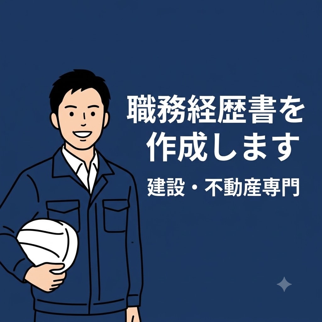 建設・不動産業界向け/職務経歴書を作成します 施工管理・現場監督等の経験を、正しく言葉にします イメージ1