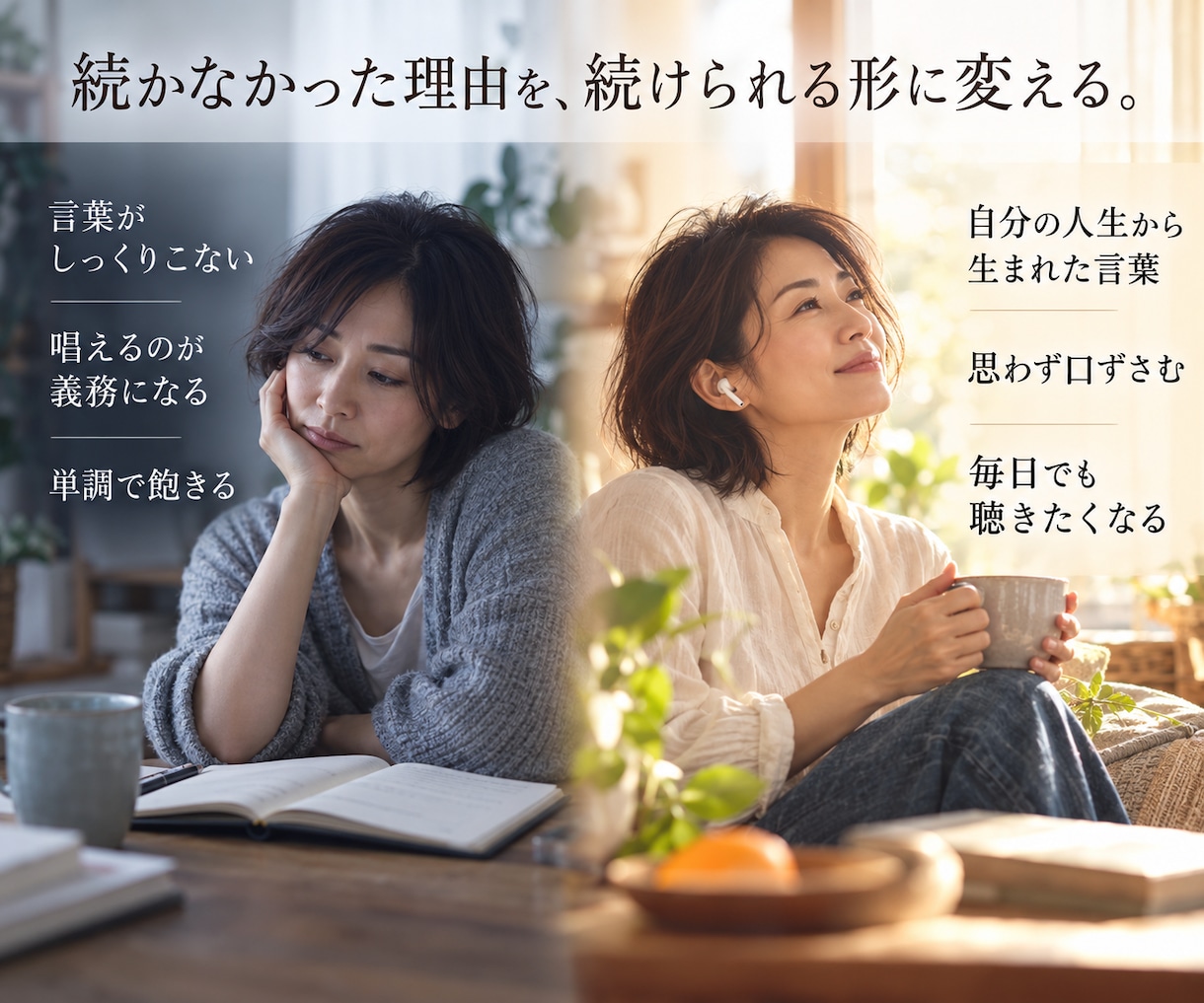 あなたの言葉で前に進む力を一曲にします 毎日聴くだけで、迷わず行動できる人生の応援歌 イメージ2
