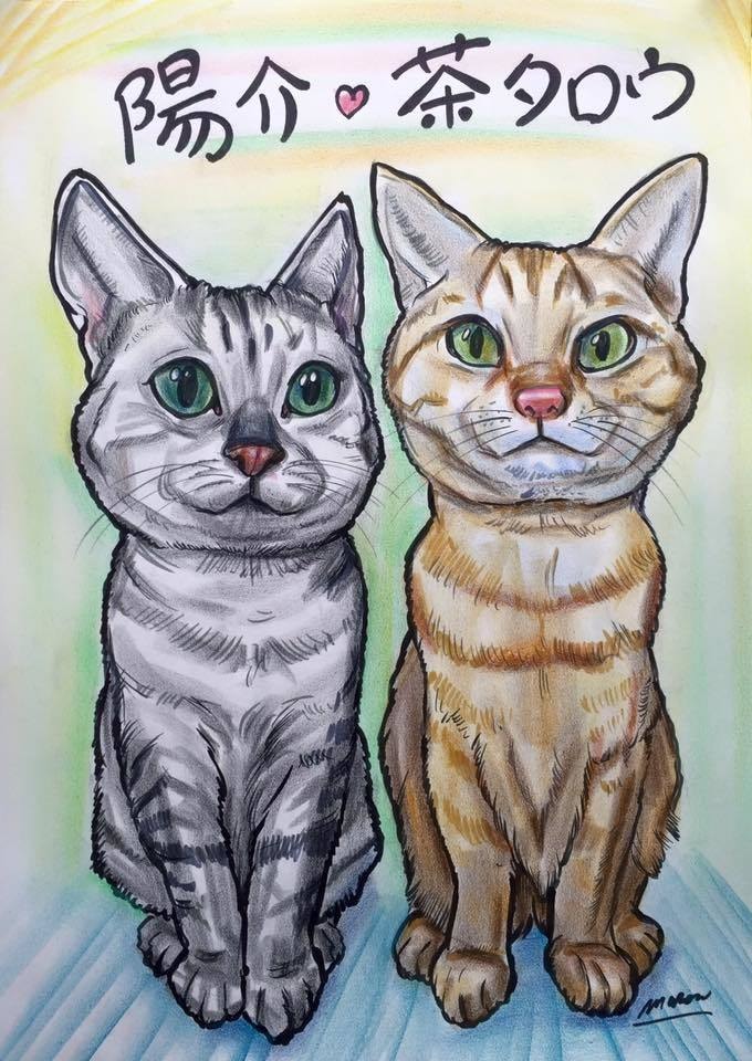 2名～4名の楽しくソックリな似顔絵をお描きします 似顔絵ウェルカムボードも対応★納期3日★ペットもOK！ イメージ3