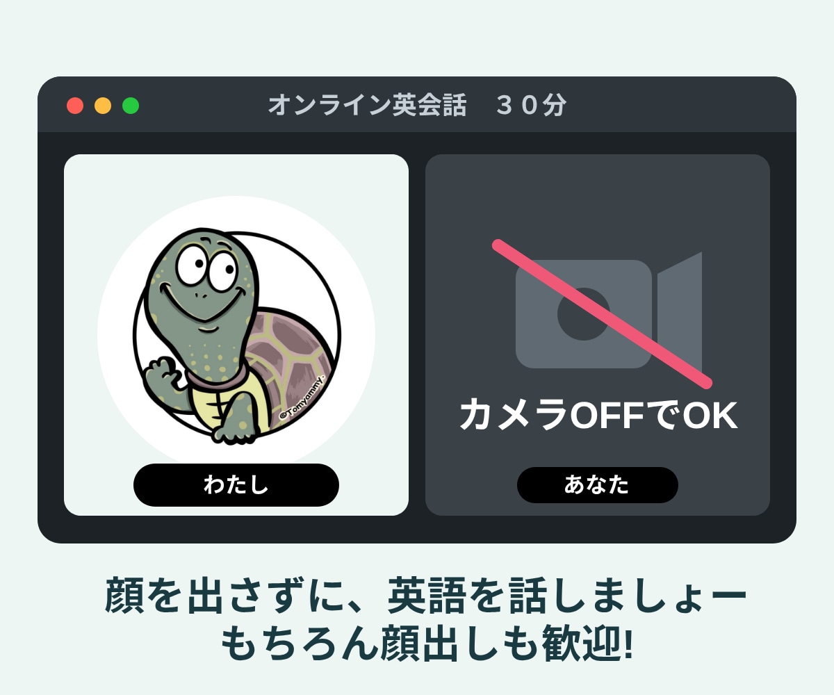 英会話初心者の練習相手になります カメラOFF・日本語まじりOK。下手なまま話せる30分 イメージ2