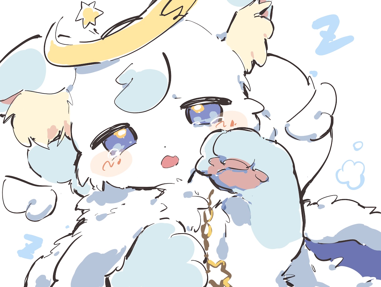 ゆるもちっとかわいい絵柄の1枚絵を制作します 活動者さまも大歓迎！手描き感のある絵柄が得意です◎ イメージ4