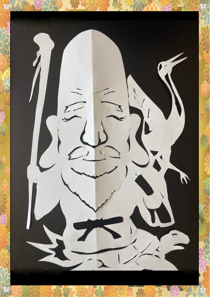 最強開運 七福神 切り絵～花房銀蝶がお切り致します 福を呼び込む紙切り師　花房銀蝶です イメージ7