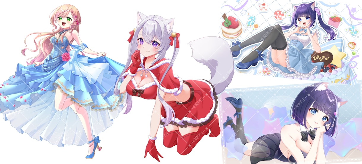 可愛いイラスト制作します サムネ、歌ってみた、一枚絵、Live2Dなど♪ イメージ4