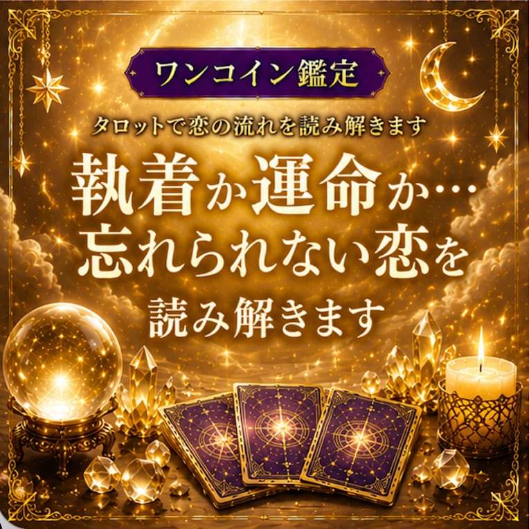 執着か運命か…忘れられない恋を読み解きます 【ワンコイン鑑定】彼への気持ちと恋の意味をタロットで視ます イメージ1