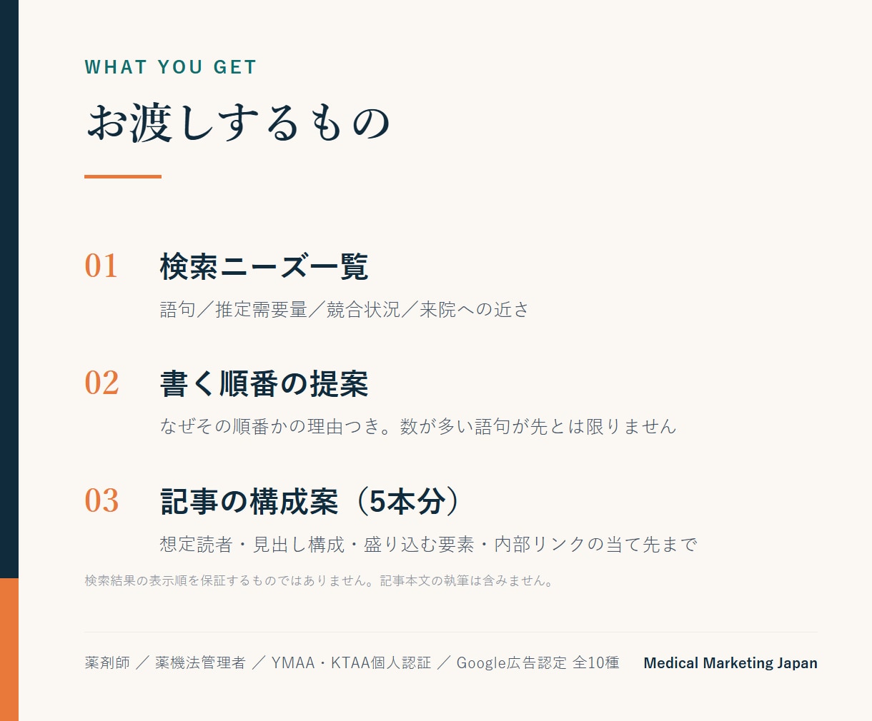 クリニックの検索ニーズを調べ記事構成案を作ります 薬剤師が診療圏の検索需要から書くべき記事を決めます イメージ2