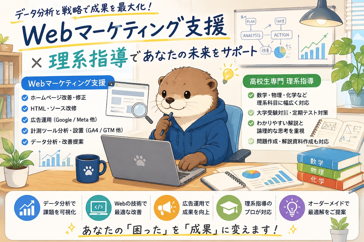 HPやLPの改善点を診断します 集客率・反応率アップの改善案をご提案 イメージ1