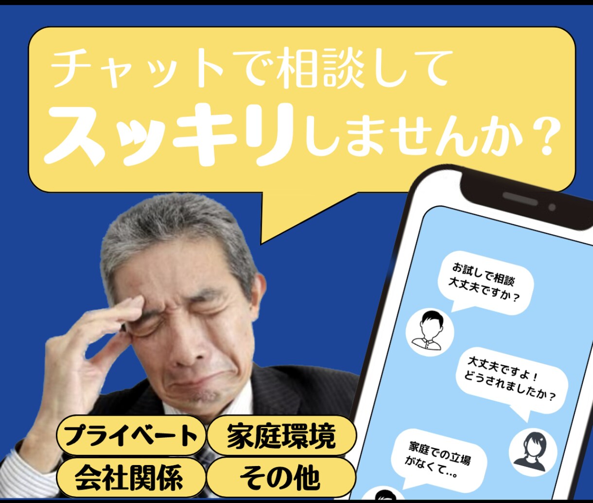 チャット式。本音聞きます 普段、本音で話せないあなた。赤の他人に吐き出してみませんか？ イメージ1
