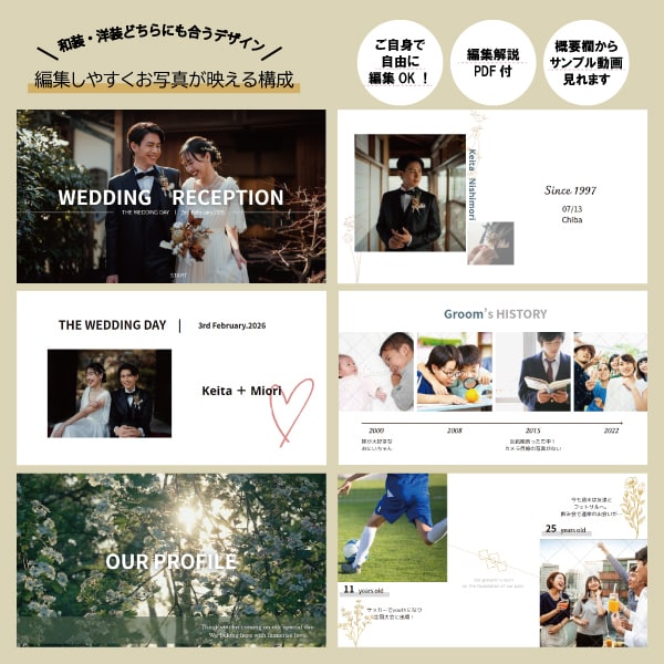 Canva／結婚式の動画テンプレートを販売します 「手を加える楽しみ」を大切にしたデジタルコンテンツ イメージ2