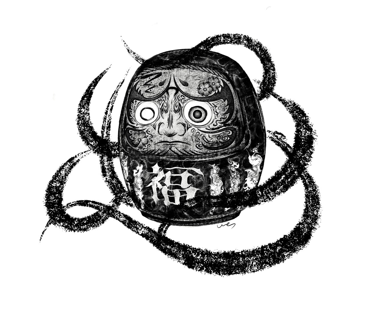和風なダークファンタジーイラストを作成します タトゥーデザインなどもできます。 イメージ10