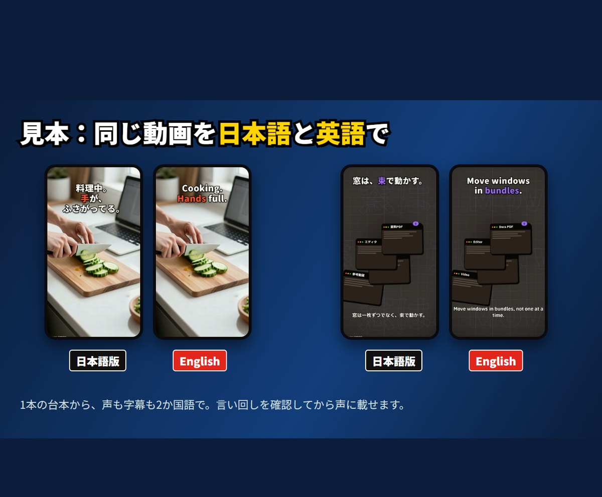 日本語＋英語の訪日・海外向けPR動画を作ります 英語の声と字幕つき。日本語版と同じ日にお渡し イメージ2