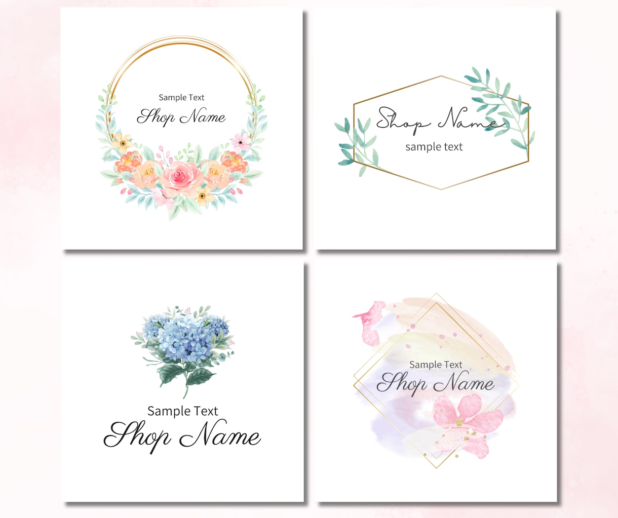 女性向け水彩の優しいフェミニンなロゴ制作します 数十種類のサンプルから選べる♪おしやゃれな水彩デザインのロゴ イメージ1