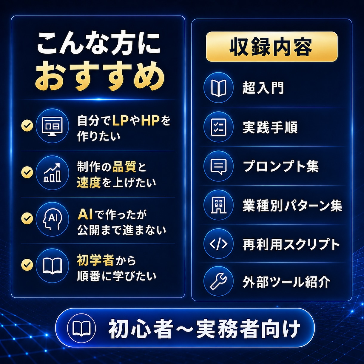 AI活用LP制作の7工程を実務レベルで学べます コピペで使える初心者から実務者まで使えるAI制作フロー イメージ4