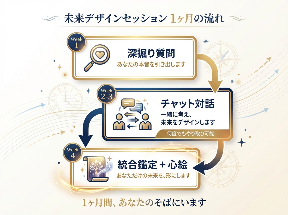 あなたの未来を一緒にデザインします 1ヶ月の対話と、3ヶ月の運気上昇 イメージ4