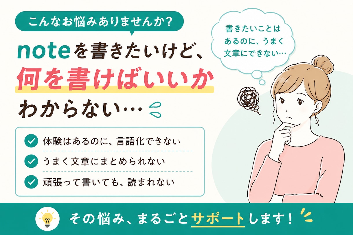 あなたの体験を読まれるnote記事に整えます ChatGPTも活用しながら発信の悩みを整理します イメージ2