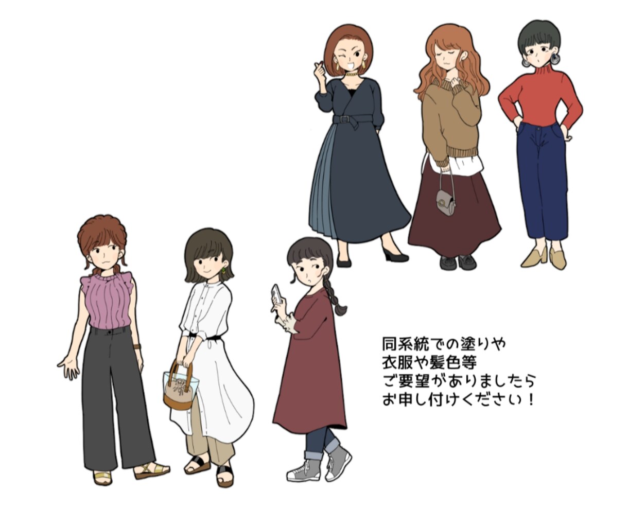 ６点セット★かわいいシンプルイラスト描きます 商業挿絵・プレゼン資料用・ブログ用挿絵やSNSアイコンに！ イメージ2