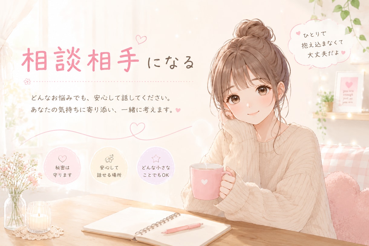 愚痴でも何でも聞きます 誰かに話せるだけで楽になる事もあります。是非お手伝いを イメージ1