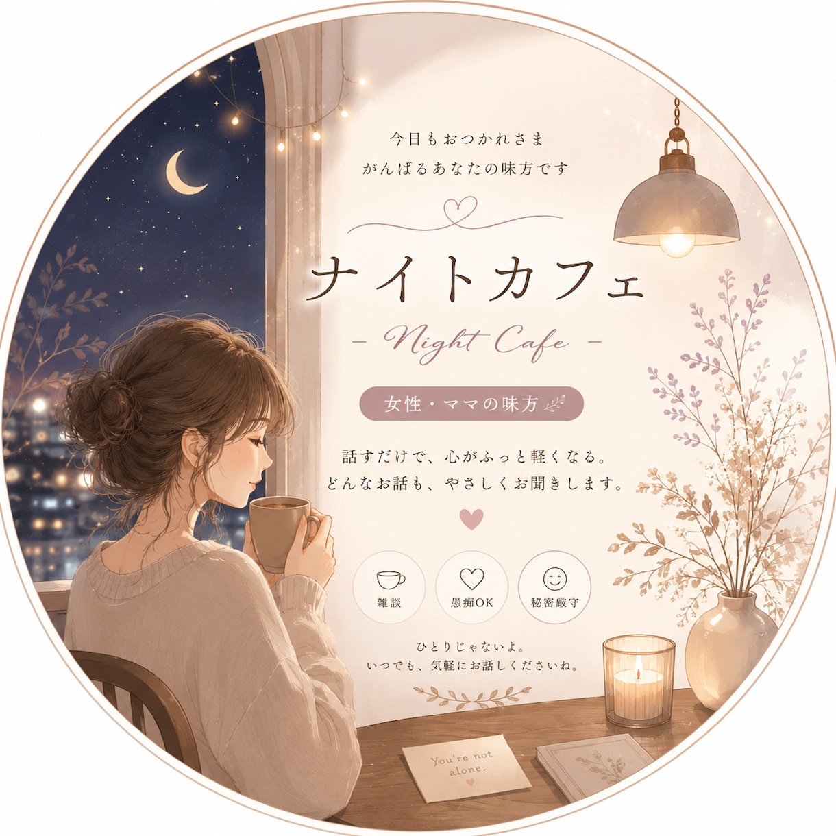 女性・ママ歓迎♡誰かと話したい夜にお待ちしてます 誰かと話ししたい夜に…♡本日OPEN！ イメージ1
